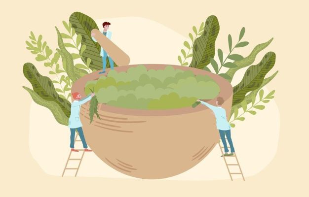 Organic medicine concept with