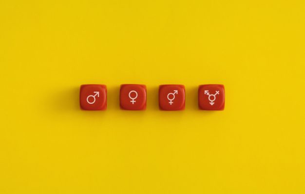 Gender and sexual identity on a red cubes Gender and sexual identity on a red cubes